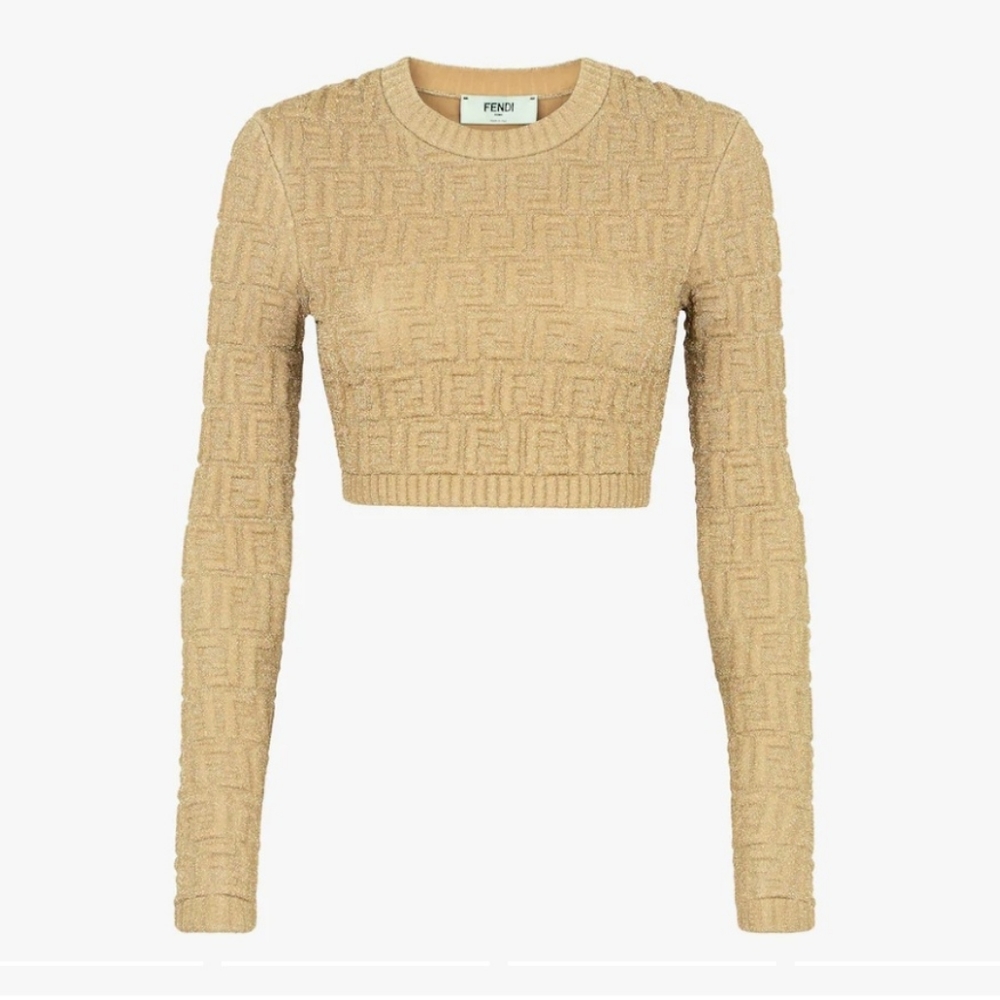 Fendi lurex gold crop top IT44